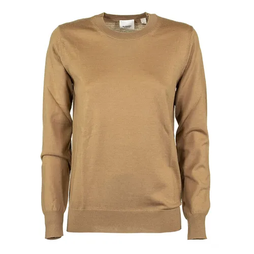 Áo Len Nữ Burberry Bempton Elbow Patch Sweater Màu Camel Size XS