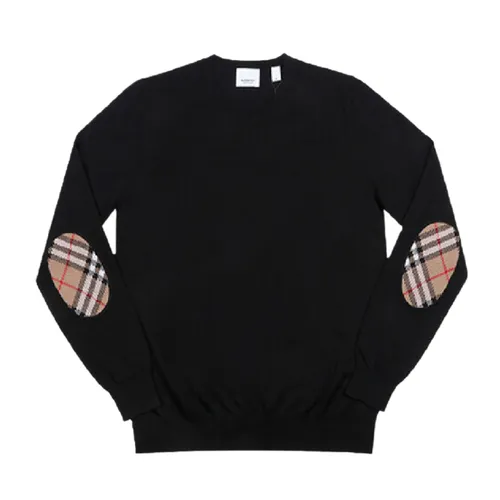 Áo Len Nữ Burberry Bempton Elbow Patch Sweater Màu Đen Size XS