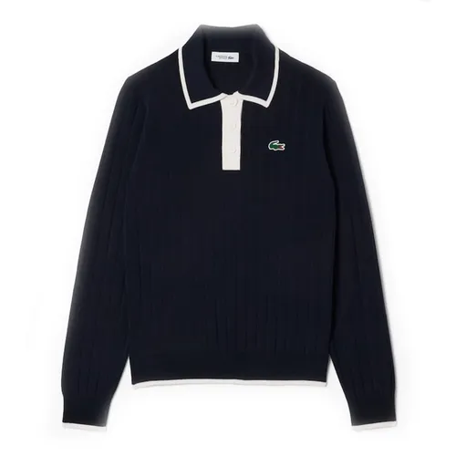 Áo Len Nữ Lacoste Polo Collar Stretch Golf Sweater AF8544 51 HHW Màu Xanh Navy Size 36