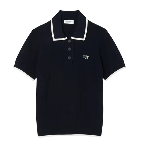 Áo Len Polo Nữ Lacoste Short Sleeve Polo Collar Golf Sweater AF9430 51 HHW Màu Navy Size 34