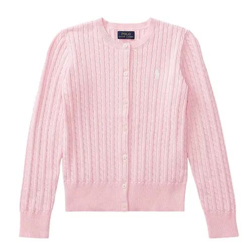 Áo Len Ralph Lauren Girls' Cable-Knit Cardigan Big Kid Pink Màu Hồng Size XL