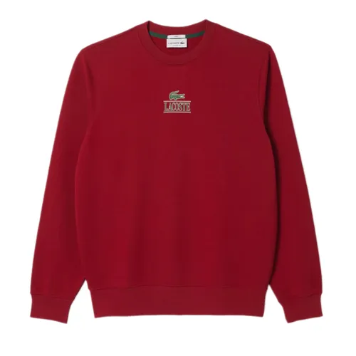 Áo Nỉ Lacoste Style Sweatshirt Crew Sweater Màu Đỏ Size XXS