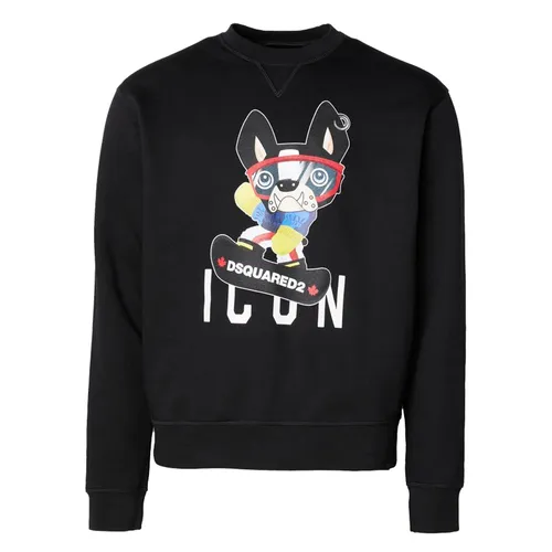 Áo Nỉ Nam Dsquared2 Icon Sweatshirt DSF22S007-Q11 Black Màu Đen Size M