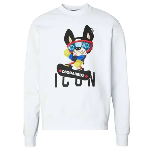 Áo Nỉ Nam Dsquared2 Icon Sweatshirt DSF22S007-A11 White Màu Trắng Size S