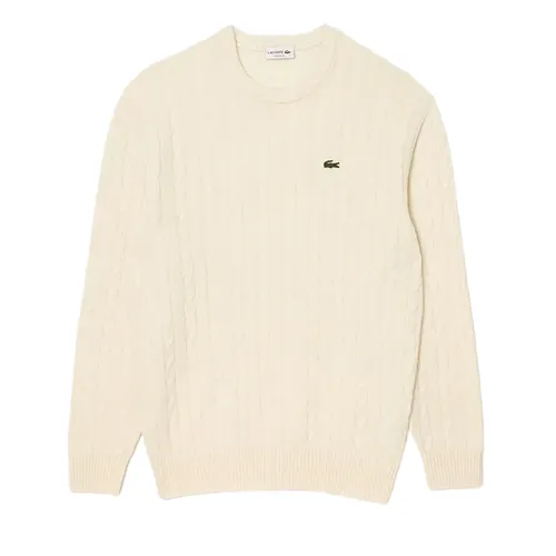 Áo Nỉ Nam Lacoste Essential Cable Knit Sweater AH8566 10 Màu Trắng