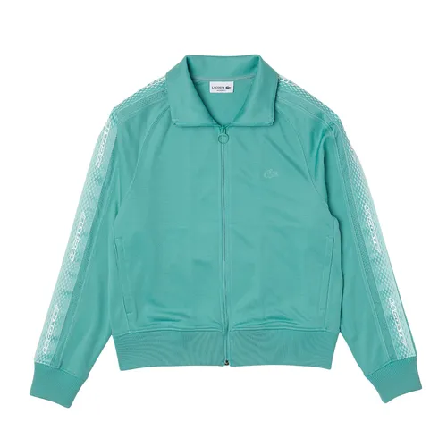 Áo Nỉ Nam Lacoste Men's Regular Fit Zippered Printed Green Sweatshirt SH5365-3A4 Màu Xanh Size M