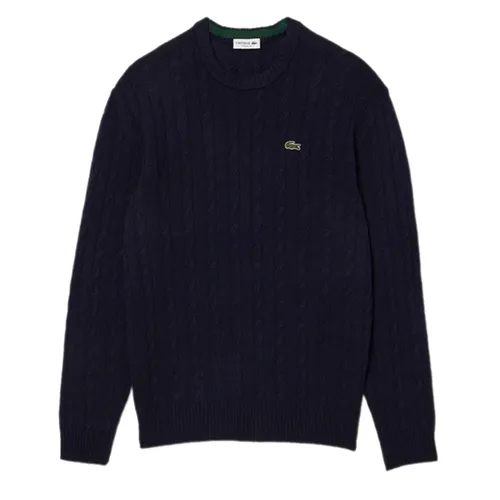 Áo Nỉ Nam Lacoste Responsible Wool Cable Knit Sweatshirt Màu Xanh Navy