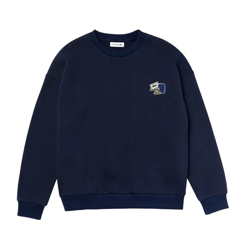 Áo Nỉ Sweater Nữ Lacoste Crew Neck Badge Fleece Sweatshirt SF6501 166 Màu Xanh Navy