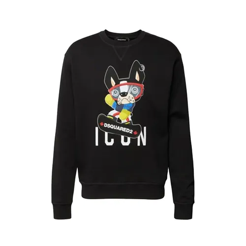 Áo Nỉ Sweater Nam Dsquared2 Oversized  Black S79GU0140 7300 Màu Đen Size M