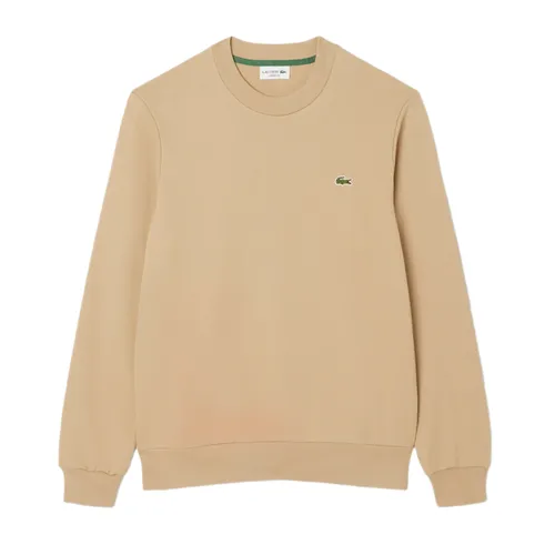 Áo Nỉ Sweater Nam Lacoste Men's Classic Fit Fleece Sweatshirt SH9801 51 02S Màu Be