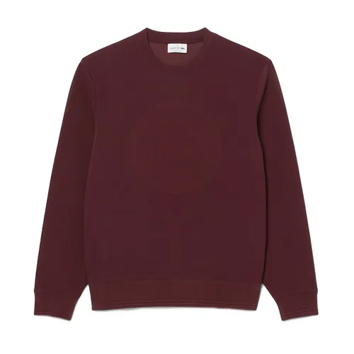 Áo Nỉ Sweater Nam Lacoste Men's Embossed Logo Piqué Sweatshirt SH9959-52 BZD Màu Đỏ Size 3