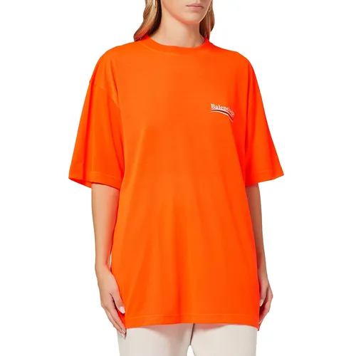 Áo Phông Balenciaga Political Campaign Large Fit T-shirt in Technical Jersey Màu Cam Size XS