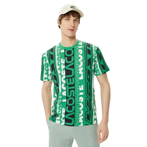 Áo Phông Nam Lacoste Regular Fit Crew Neck Printed Tshirt TH0378-78Y Màu Xanh Lá Cây Size 4