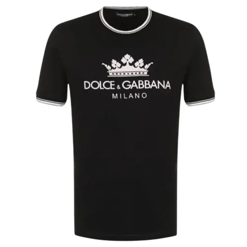 Áo Phông Nam Dolce & Gabbana D&G Black Logo Printed G8IR4T FU7EQ N0000 TShirt Màu Đen Size 46