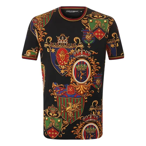 Áo Phông Nam Dolce & Gabbana D&G T-Shirt G8KC0T FS778 Màu Đen Họa Tiết Size 44