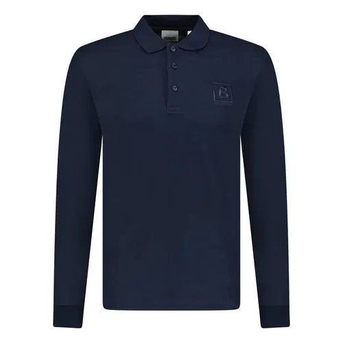 Áo Polo Dài Tay Nam Burberry Cotton Long Sleeve Màu Xanh Navy Size XS