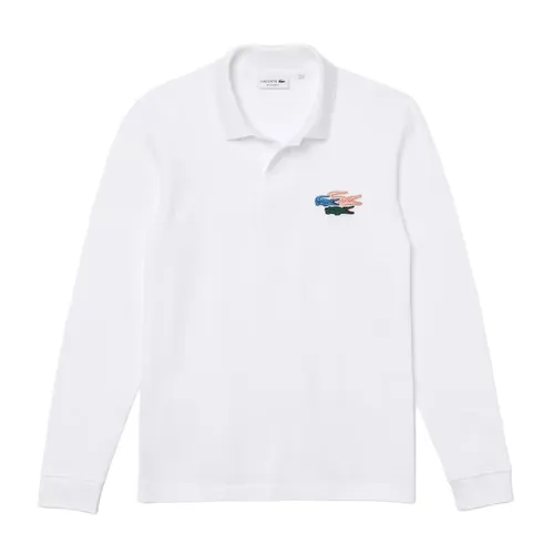 Áo Polo Dài Tay Nam Lacoste Regular Fit Organic PH7962-001 Màu Trắng Size 3