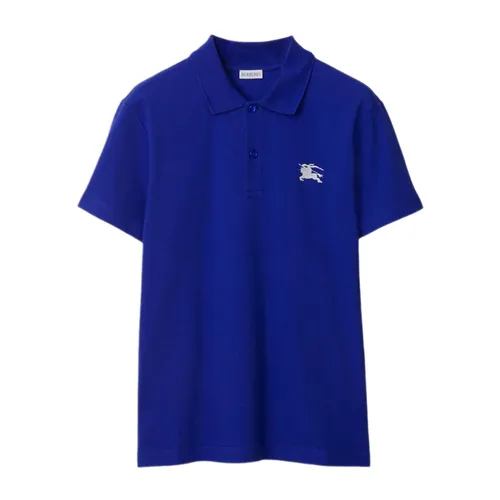 Áo Polo Nam Burberry Cotton Polo Shirt Màu Xanh Navy Size XS