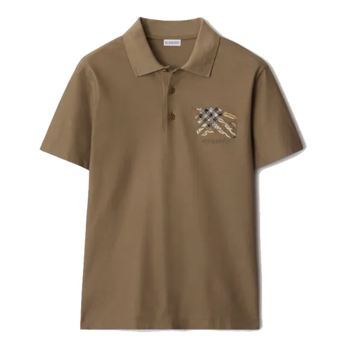 Áo Polo Nam Burberry EKD Check Cotton Shirt 81161191 Màu Nâu Đậm Size L