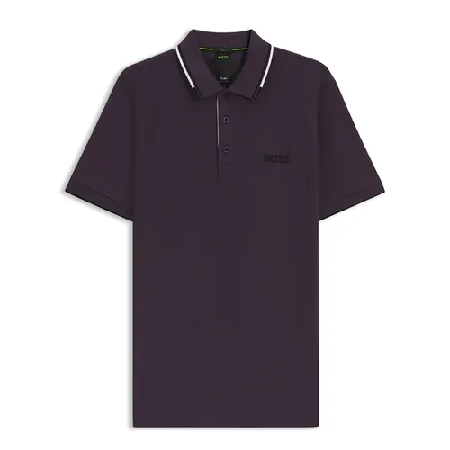 Áo Polo Nam Hugo Boss Cotton-Blend Polo Shirt With Contrast Logos 50469102 517 Màu Tím Size S