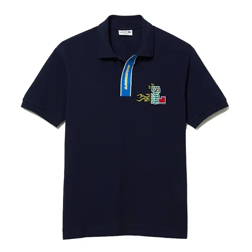 Áo Polo Nam Lacoste Contrast Placket And Crocodile Badge PH146551166 PC02 Màu Xanh Navy Size 2