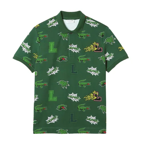 Áo Polo Nam Lacoste Men's Regular Fit Crocodile Print PH1464 PZ1 Màu Xanh Lá Size 3