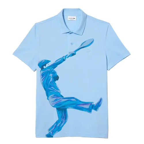 Áo Polo Nam Lacoste Men's Regular Fit Ultralight Printed Movement PH3454 00 HBP Màu Xanh Size XS