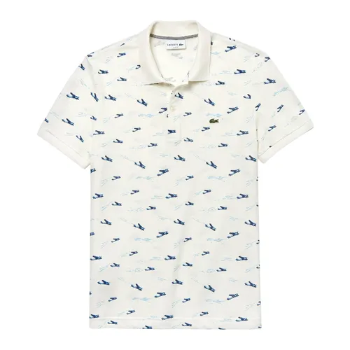 Áo Polo Nam Lacoste Men's Slim Fit Printed Pique PH4234 2CQ Màu Trắng Size 2