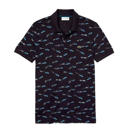 Áo Polo Nam Lacoste Men's Slim Fit Printed Pique PH4234 QRN Màu Xanh Navy Size 3