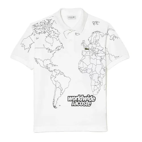 Áo Polo Nam Lacoste Original L.12.12 Printed Organic Cotton PH8046 00 001 Màu Trắng Size XS