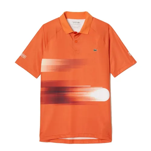 Áo Polo Nam Lacoste Sport x Novak Djokovic Print Stretch DH0853 Màu Cam Size 3