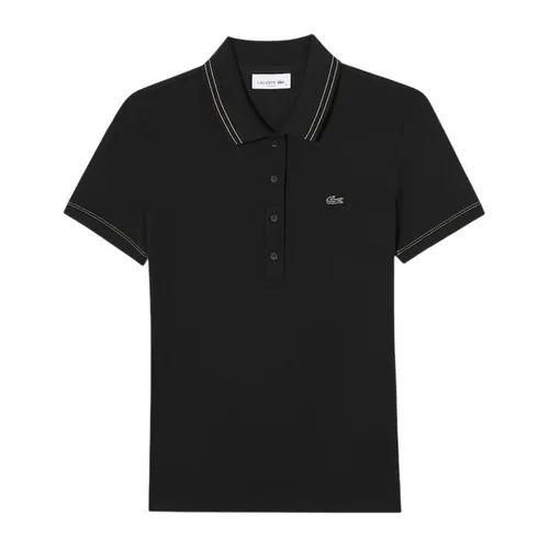 Áo Polo Nữ Lacoste Women Stitched Mini Piqué PF0086 54G 031 Màu Đen Size 34
