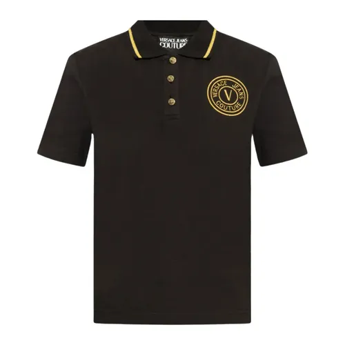 Áo Polo Nữ Versace Jean Conture V-Emblem  Màu Đen Size XS