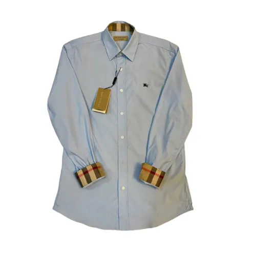 Áo Sơ Mi Dài Tay Nam Burberry Sky Blue Màu Xanh Blue Size S