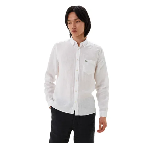Áo Sơ Mi Dài Tay Nam Lacoste Men's Regular Fit Shirt Màu Trắng Size 38