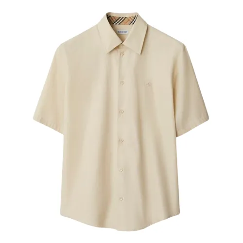Áo Sơ Mi Nam Burberry Cotton Poplin 8105136 Màu Be Nhạt Size S