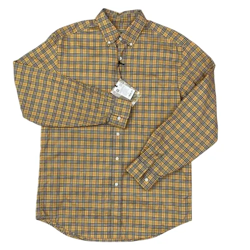 Áo Sơ Mi Nam Burberry Long Sleeve Shirt Màu Be Kẻ Size M