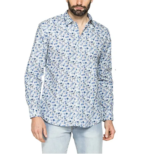 Áo Sơ Mi Nam Carrera Jeans 220A1241A Màu Xanh Họa Tiết Size M