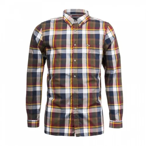 Áo Sơ Mi Nam Lacoste Multi Color Plaid Long Sleeve Button Down Woven Shirt Phối Màu Size 40