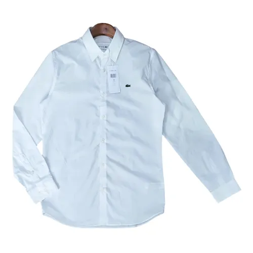 Áo Sơ Mi Nam Lacoste Slim Fit Logo Shirt Màu Trắng Size 38