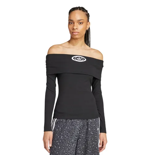 Áo Thun Dài Tay Trễ Vai Nữ Adidas Originals Off Shoulder Long-Sleeve Top KA2690 Màu Đen Size XS (Form Âu)