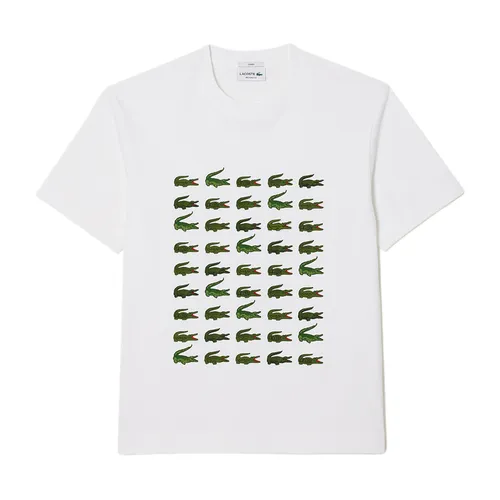 Áo Thun Lacoste Unisex Relaxed Fit Iconic Print T-Shirt TH1311 001 Màu Trắng Size 2