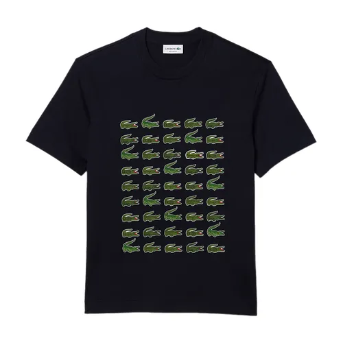 Áo Thun Lacoste Unisex Relaxed Fit Iconic Print T-Shirt TH1311 HDE Màu Xanh Navy Size 2