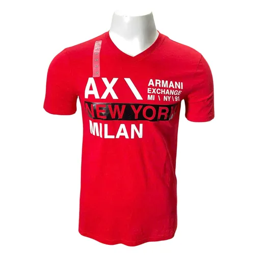 Áo Thun Nam Armani Exchange New York 7VZTTE ZJ2MZ Tshirt Màu Đỏ Size XS