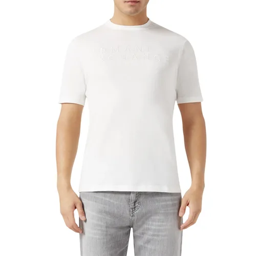 Áo Thun Nam Armani Exchange Thêu Chữ New York 3DZTJC ZJBYZ Tshirt Màu Trắng Size XS