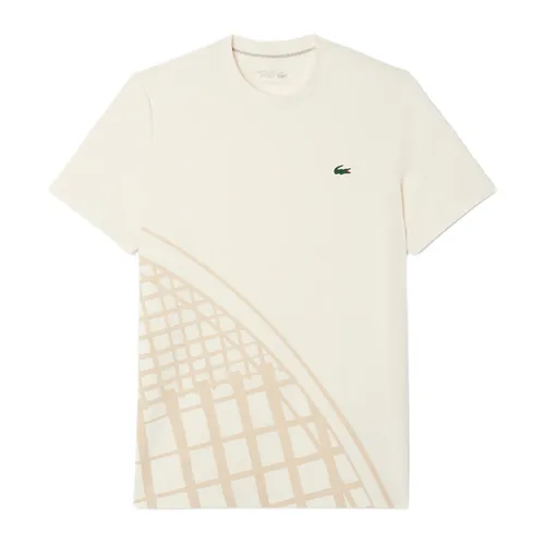 Áo Thun Nam Lacoste Men's Ultra Dry Printed Tennis T-Shirt TH4753-51 XFJ Màu Kem