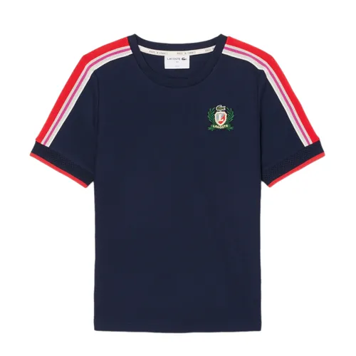 Áo Thun Nữ Lacoste Women's Made In France Textured Piqué T-Shirt TF9630 51 166 Màu Xanh Navy Size 34
