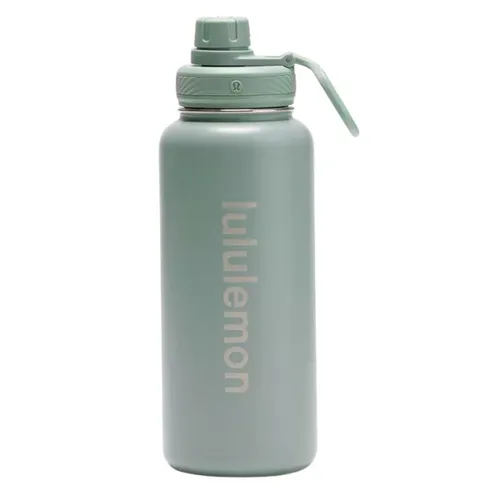 Bình Giữ Nhiệt Lululemon Water Bottle Back To Life Clear Bottle Straw Lid Màu Xanh Mint 350ml