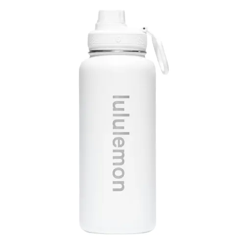 Bình Giữ Nhiệt Lululemon Water Bottle Back To Life Clear Bottle Straw Lid - White Màu Trắng 350ml
