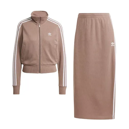 Bộ Áo Khoác + Chân Váy Nữ Adidas Knit JD4604/JD4606 Màu Nâu Size S (Form Á)